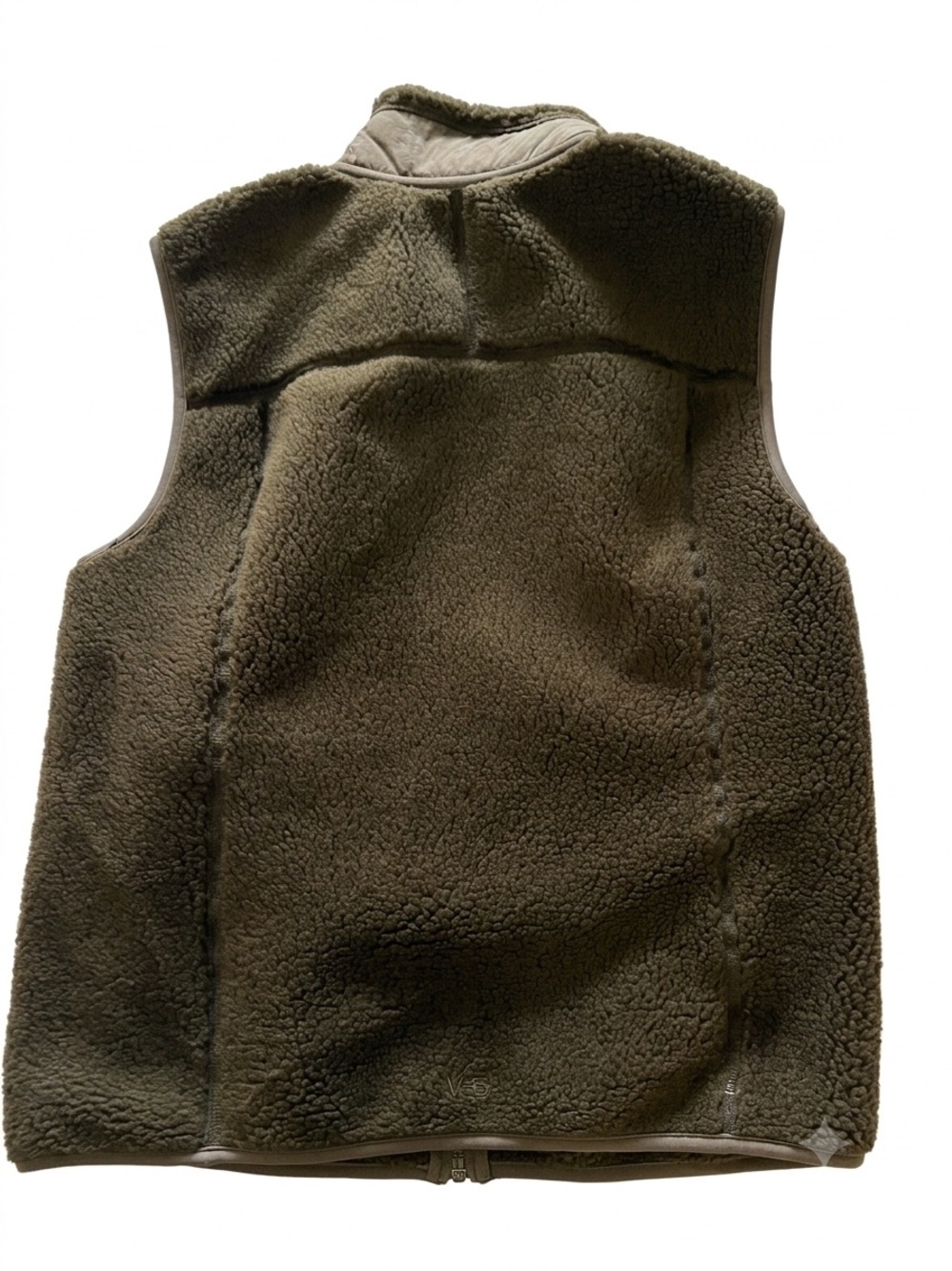 Eddie Bauer Olive Green Sherpa Fleece Vest - Picture 2 of 5